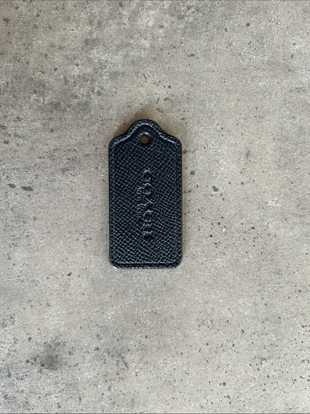 Coach Navy Blue Pebbled LeathTag
